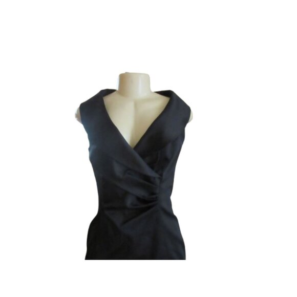 Kay Unger Black Sleeveless V-Neck Cocktail Evening Dress Size 6 - Picture 3 of 6